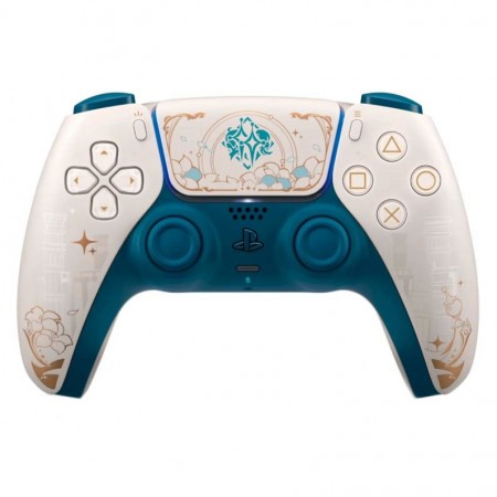 Controle Sony DualSense Genshin Impact Limited Edition para PS5 Wireless - Azul e Dourado