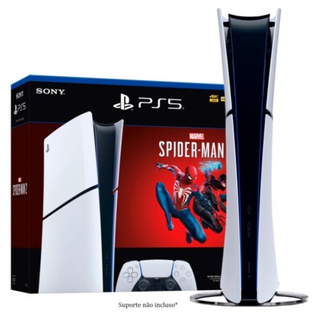 Console Sony Playstation 5 CFI-2015B Slim Spiderman 2 Digital 1TB SSD /HDR /8K - Branco (