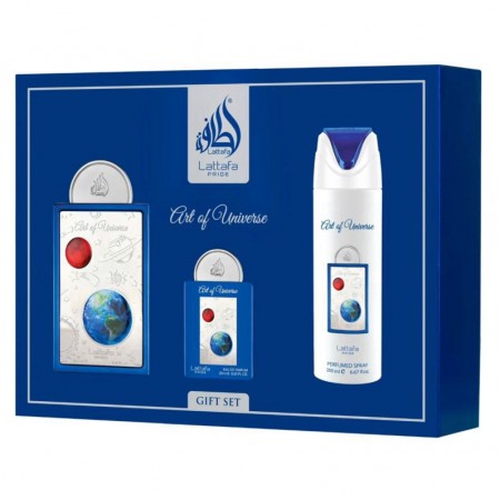 Kit Lattafa Art of Universe Gift Set Eau de Parfum Unissex - 3 Unidades