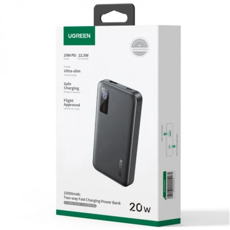 Carregador Portatil UGREEN PB311 10000mAh 20W USB-C + USB-A - Black