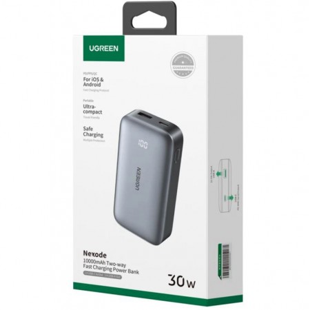Carregador Portatil UGREEN Nexode PB510 10000mAh 30W USB-C + USB-A - Cinza