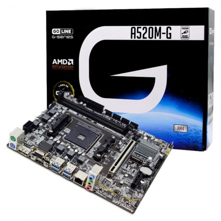 Placa Mãe Goline A520M-G DDR4 Socket AM4 Chipset AMD A520 Micro ATX (1 Ano de Garantia)