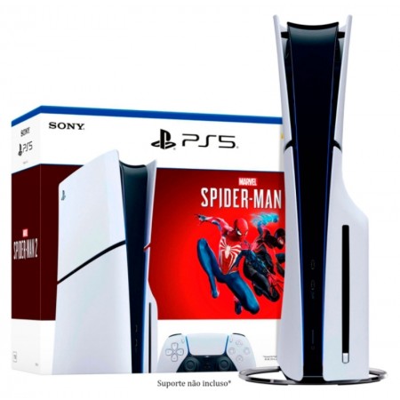 Console Sony PlayStation 5 Slim CFI-2015A Spiderman 2 /8K/ 1TB - Branco(Caixa Danificada)