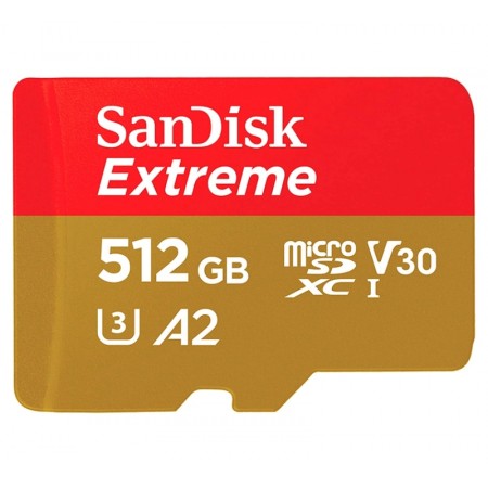 Tarjeta de Memória Micro SD Sandisk Extreme 512GB 190MBS - SDSQXAV-512G-GN6MA