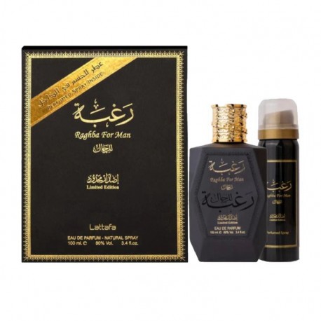 Kit Perfume Lattafa Raghba For Man Eau De Parfum Masculino 100ml + Desodorante 50ml