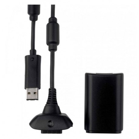 CARGADOR CON BATERIA XBOX 360 PARALELO NEGRO