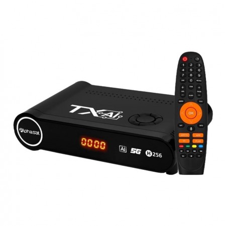 Receptor FTA Alphasat TX AI Full HD IPTV Com Wi-Fi Bluetooth - Preto