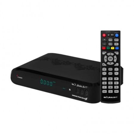 Receptor FTA Globalsat GS-240 Pro Max S con Wi-Fi - Preto