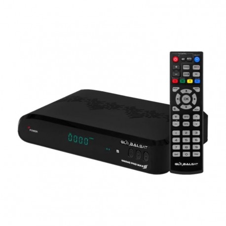 Receptor FTA Globalsat GS-240 Pro Max S con Wi-Fi - Preto