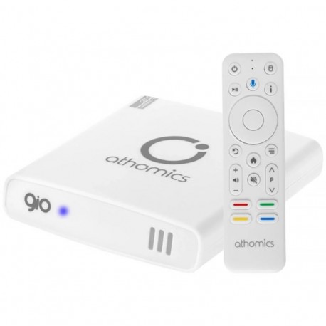 Receptor FTA athomics Gio 4K Ultra HD IPTV de 16GB eMMC 2GB RAM - Blanco