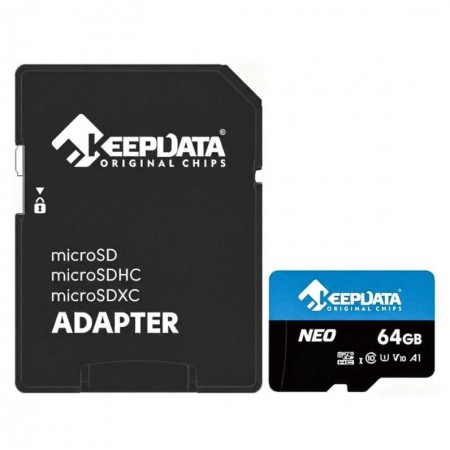 Tarjeta de Memória Micro SD Keepdata Neo 64GB 95Mbs - KDMSDC10U1V10A1-64G