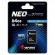 Tarjeta de Memória Micro SD Keepdata Neo 64GB 95Mbs - KDMSDC10U1V10A1-64G