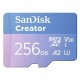 Tarjeta de Memória Micro SD SanDisk Creator 256GB 190Mbs - SDSQXAV-256G-GN6MS