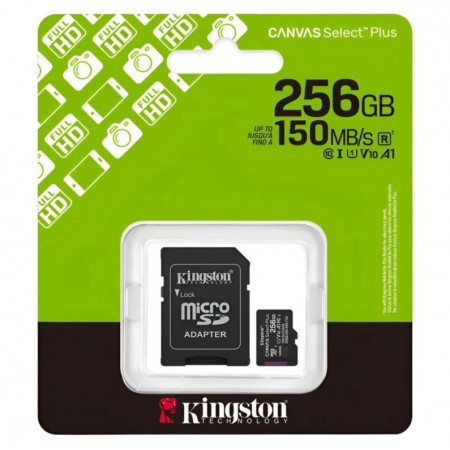 Tarjeta de Memória Micro SD Kingston Canvas Select Plus 256GB 100Mbs - SDCS3/256GB
