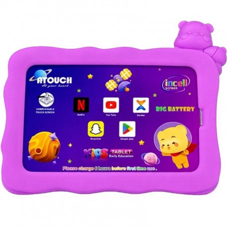 Tablet Atouch KC64 Lite Kids 5G 256GB 1GB RAM Dual SimTela 7.85" WiFi 16MP - Rosado