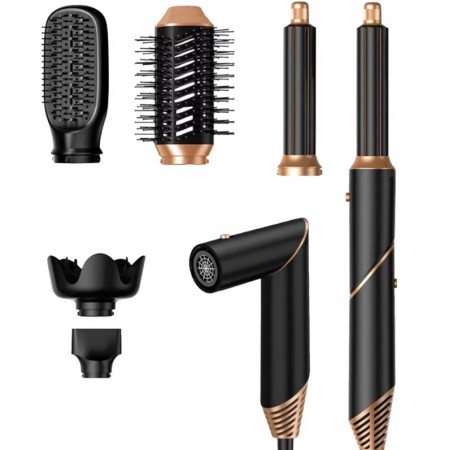 Kit Secador y Modelador Tucano TC-S61 6 En1 1200W 110V 50/60HZ - Negro y Dorado