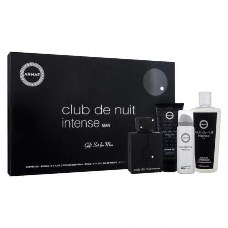 Kit Perfume Armaf Club deNuit Intense EauToilette Masculino+Desodorante+Shampoo+Body Spray