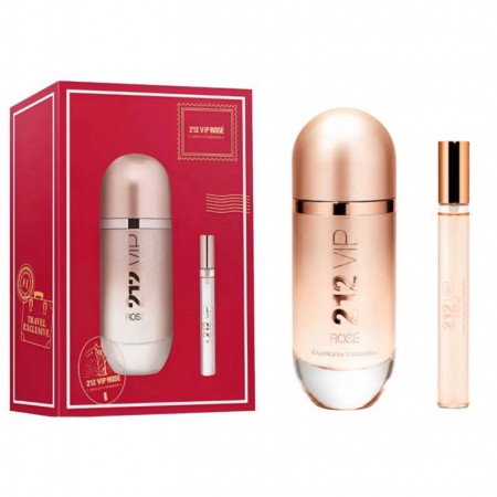 Kit Perfume Carolina Herrera 212 VIP Rosé Eau de Parfum 80ml+Loción Corporal Perfumada 10m