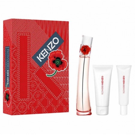 Perfume Kenzo Flower L Absolute Kit Fem 100ML Edp+75ML B/L +75ML Gel