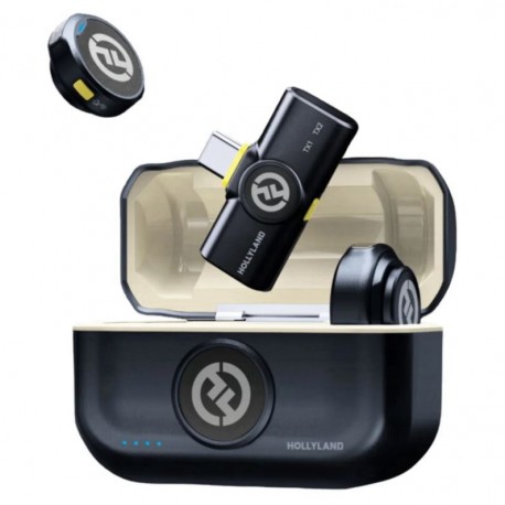 Microfone Lapela Hollyland Lark M2 USB-C Sem Fio - Preto (1RX-2TX)
