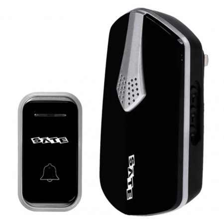 Campainha Satellite A-DB01 Sem Fio com 38 Melodias Bivolt - Preto/Prata