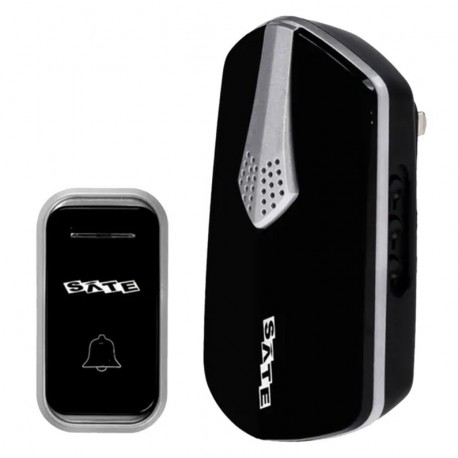Campainha Satellite A-DB01 Sem Fio com 38 Melodias Bivolt - Preto/Prata