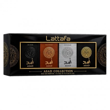 Kit Perfume Lattafa Asad Eau de Parfum Masculino 5ml - 4 Unidades