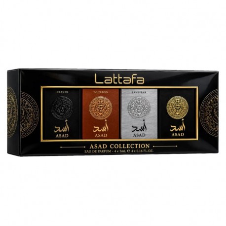 Kit Perfume Lattafa Asad Eau de Parfum Masculino 5ml - 4 Unidades