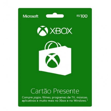 CARTÃO PRESENTE R$100 XBOX LIVE