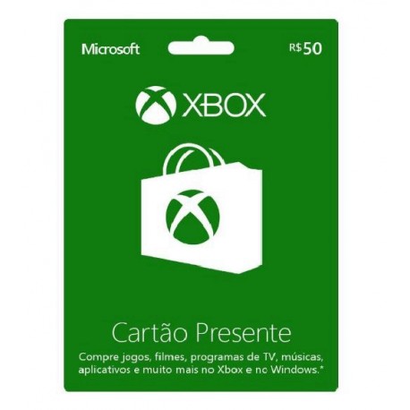 CARTÃO PRESENTE R$50 XBOX LIVE
