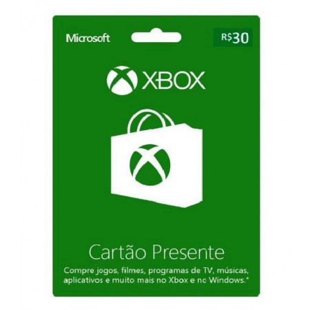 CARTÃO PRESENTE R$30 XBOX LIVE