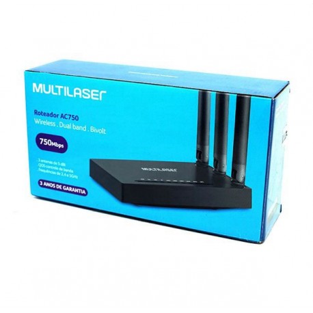 ROTEADOR MULTILASER RE085 750MBPS 2.4GHZ 3 ANTENA