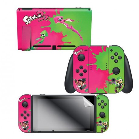 ADESIVO PARA NINTENDO SWITCH SPLATOON 2 PINK VS GREEN 022668 CON 2 ADESIVOS