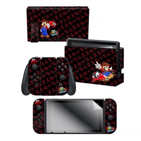 ADESIVO PARA NINTENDO SWITCH MARIO ODYSSEY KINGDOMS REPEAT 022729 COM 3 ADESIVOS
