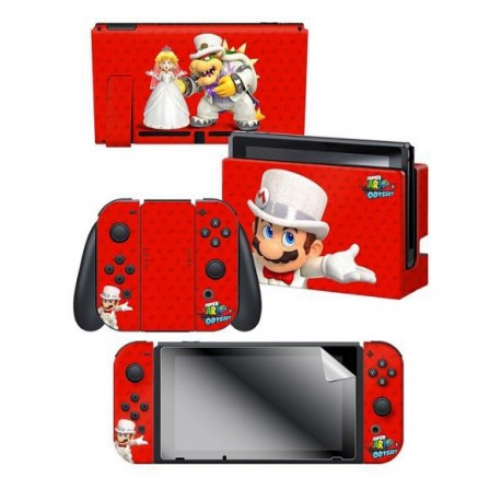 ADESIVO PARA NINTENDO SWITCH MARIO ODYSSEY WEDDING 022347 COM 3 ADESIVOS