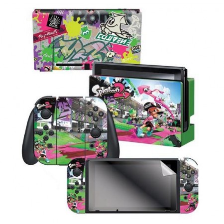 ADESIVO PARA NINTENDO SWITCH SPLATOON 2 SOUND THE ALARM 023252 COM 3 ADESIVOS
