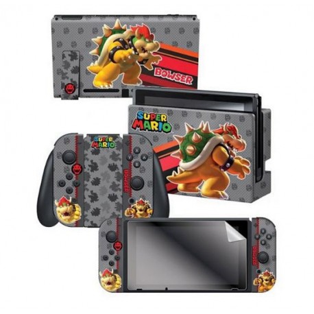 ADESIVO PARA NINTENDO SWITCH SUPER MARIO BOWSER SKIN 023351 COM 3 ADESIVOS