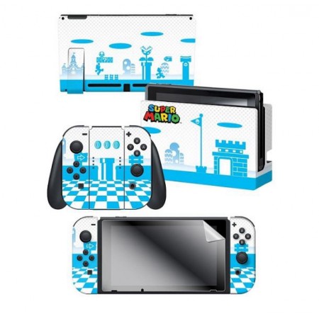 ADESIVO PARA NINTENDO SWITCH SUPER MARIO MUSHROOM KINGDOM 022552 CON COM 3 ADESIVOS