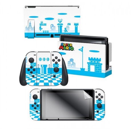 ADESIVO PARA NINTENDO SWITCH SUPER MARIO MUSHROOM KINGDOM 022552 CON COM 3 ADESIVOS